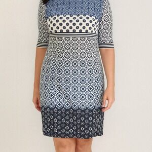Eliza‎ J Women's Geometric Print Shift Dress Size 10 Party/Cocktail